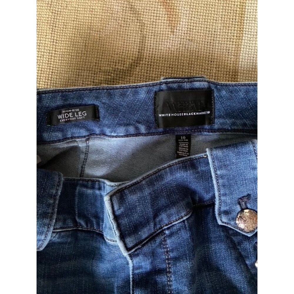 EUC White House Black Market Mariner Wide Leg Blue Jeans 10 - Picture 4 of 4